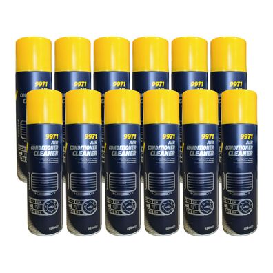 12x Mannol 9971 Air Condition Cleaner 520 ml Klimaanlagen Reiniger Spray Auto KFZ