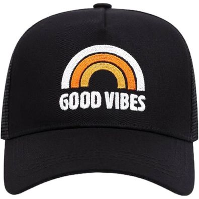 GOOD VIBES Trucker Cap - Good Vibes Schwarze Mesh Kappen Caps Snapbacks Hats Mützen