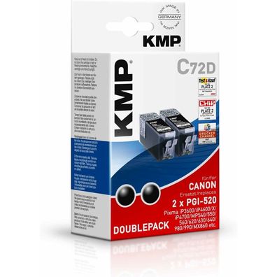 2 KMP C72D schwarz Tintenpatronen ersetzen Canon 2x PGI-520