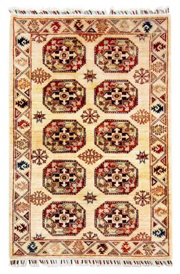 Teppich Orient Ziegler Khorjin 100x150 cm 100% Wolle Handgeknüpft Carpet beige