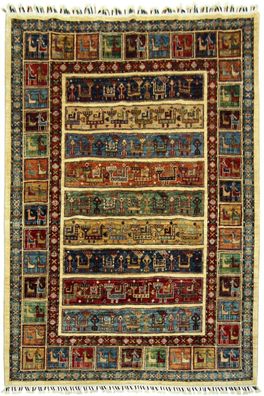 Teppich Orient Ziegler Khorjin Shaal 150x200 cm 100% Wolle Handgeknüpft Carpet