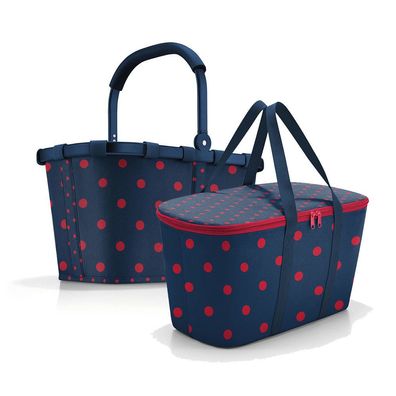 reisenthel Set aus carrybag BK + coolerbag UH BKUH, frame mixed dots red, Unisex