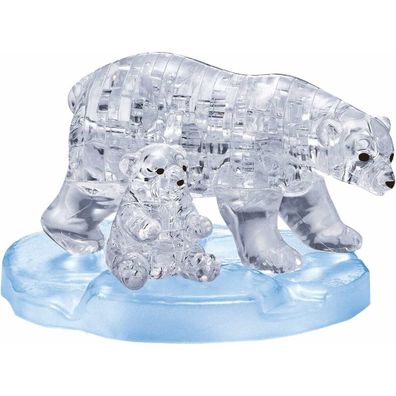 HCM KINZEL 3D Kristallpuzzle Eisbär mit Jungtier 40 Teile