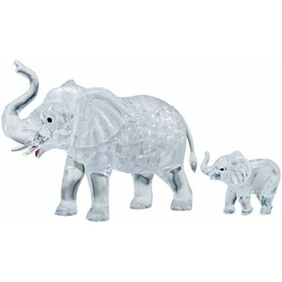 HCM KINZEL 3D Kristallpuzzle Elefant mit Baby 46 Teile
