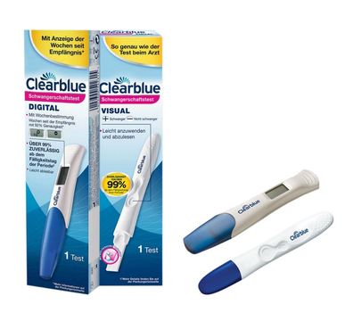 Clearblue digitaler Schwangerschaftstest & Frühtest Visual + / - je 1 Stück