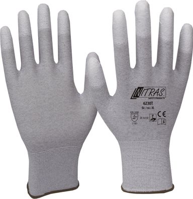 Handschuhe Gr.11 grau/ weiß EN 388, EN 16350 PSA II