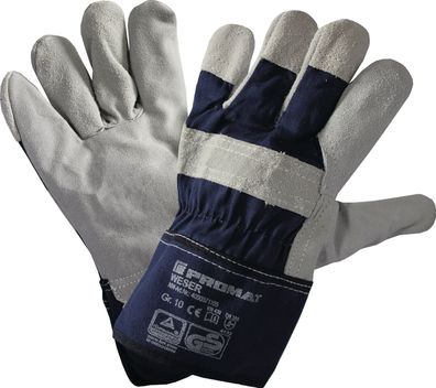 Handschuhe Weser Gr.10 blau Rindkernspaltleder EN 388 PSA II PROMAT
