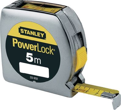 Taschenrollbandmaß PowerLock® L.5m B.19mm mm/ cm EGII Ku. Sichtfenster SB Stanley