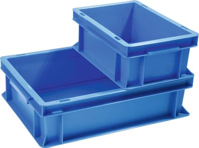 Transportbehälter L600xB400xH120mm blau PP Muschelgr. Seitenwände geschl. PROMAT