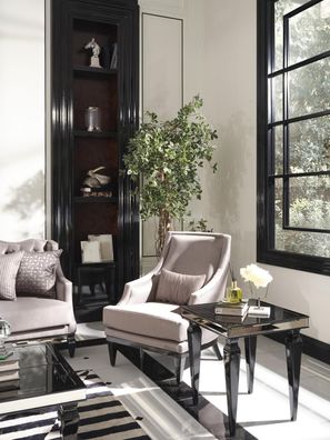 Garnitur Sessel Beistelltisch Wohnzimmer Ohrensessel Grau Modern 2tlg