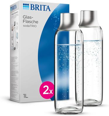 Brita Glas-Flasche 1L für sodaTrio Wasserprudler 2er