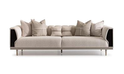 Luxus Dreisitzer Sofa 3 Sitzer Beige Polstersofa Stoffsofa Modern Sofa