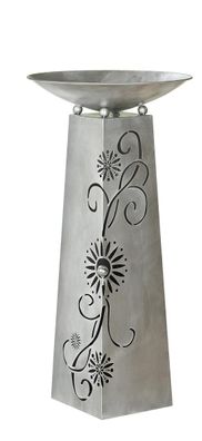 Gilde Schalenständer "Blütenranke" antik silber mit Edelstahlkugel D 3,5cm, besteh...
