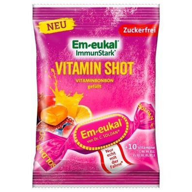 Em-eukal Vitamin Shot gefüllt zuckerfrei - VitaminBonbons 20x75 g Beutel