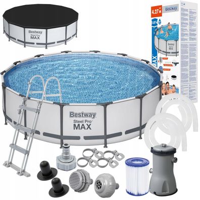 Bestway Steel Pro MAX 427x107cm Gartenpool Pool Pumpe u. Zubehör