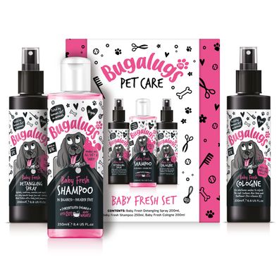 Bugalugs Hundepflege-Set Shampoo Entwirrer und Parfüm Baby Fresh