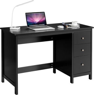 Schreibtisch mit 3 Schubladen, Computertisch aus Holz, Kinderschreibtisch, PC-Tisch