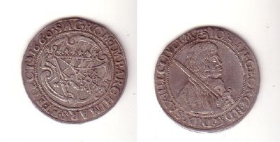 1/4 Taler Silber Münze Sachsen Johann Georg 1660 CR ss