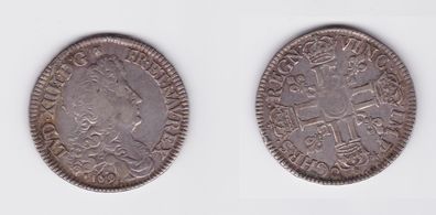 1 ECU Silber Münze Frankreich Ludwig XIIII 1691 (127377)