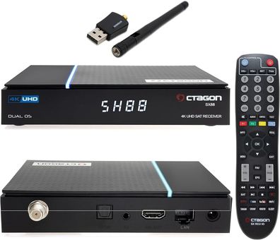Octagon SX88 V2 4K UHD S2 + IP 1xDVB-S2 E2 Linux Smart TV Sat Receiver + 600Mbit WLAN