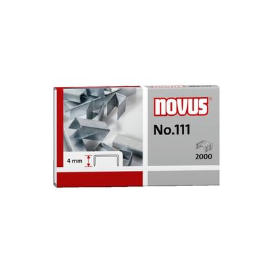 NOVUS Heftklammern No.111 verzinkt 2000 Stück f B35 f 15 Blatt Schenkellänge 4mm