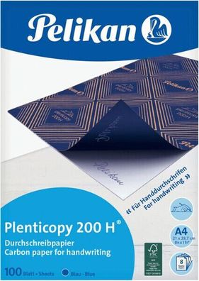 Pelikan plenticopy 200H Durchschreibpapier Blaupapier A4 100 Blatt blau 404426