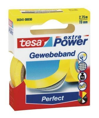 tesaband® 56341-00030 TESA Gewebeband 2,75mx19mm gelb Premium Power-Klebeband