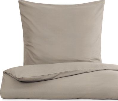 Lumaland Premium Bettwäsche Bezug Kissen Bettdecke ganzjährig 135x200cm beige