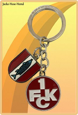 1. Kaiserslautern Schlüsselanhänger Logo 1FCK Anhänger Stadtwappen Rot Wappen NEU