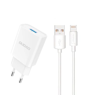 Dudao A4EU Wandladegerät – Weiß - Ladegerät mit Kabel - USB zu I-Phone, Micro und ...