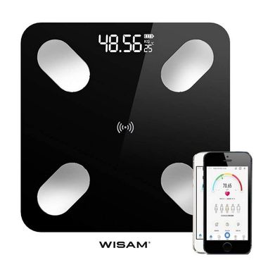 Wisam® B2017 Smart App Digital Personenwaage Körperfett BMI Bluetooth iOS Android ...