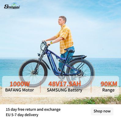 Shengmilo MX03 Elektrofahrrad für Erwachsene, 1000W Bafang Motor, 17,5Ah Samsung Akku