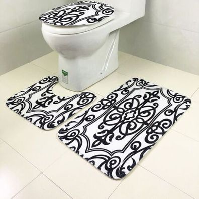 3 Stuck Flanell Toilettendeckel mit Animal Print ohne Badematte