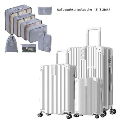 3-teiliges Kofferset 20, 24, 28 Zoll, Reisekoffer inkl. 8-teiligem Aufbewahrungsset