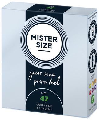 Mister Size Premium Kondome 47 mm, 3er Pack