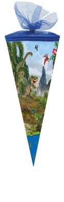 Nestler Schultüte 22cm rund Tüllverschluss mit Textilborte Schleich® - Dinosaurs 2