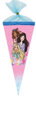 Nestler Schultüte 22cm rund Tüllverschluss mit Textilborte Mattel "Barbie Girl"