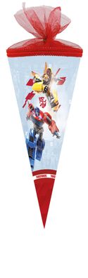 Nestler Schultüte 22cm rund Tüllverschluss mit Textilborte Hasbro "Transformers - ...