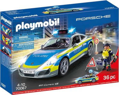 Playmobil City Action 70067 Porsche 911 Carrera 4S Polizei mit Polizei-Licht