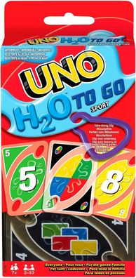 Mattel Games UNO H2O To Go, UNO Kartenspiel für die Familie, UNO wasserfest