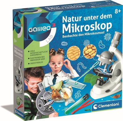 Clementoni Galileo Lab – Natur unter dem Mikroskop, Biologie-Labor für Kinder