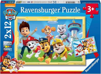 Ravensburger Puzzle 80533 - Paw Patrol Super Spürnasen, 2x 12 Teile, für Kinder