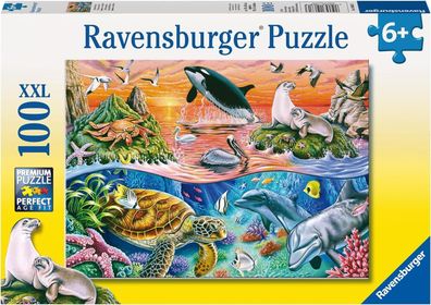 Ravensburger Kinderpuzzle - 10681 Bunter Ozean - Unterwasserwelt-Puzzle Kinder