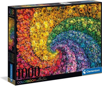 Clementoni 39594 Whirl – Puzzle 1000 Teile, Colorboom Collection, Blumen Feld