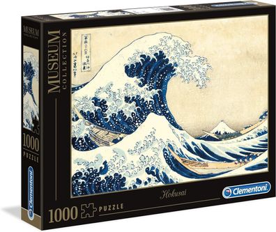 Clementoni 39378 Hokusai – Die große Welle – Puzzle 1000 Teile, Museum Kunst