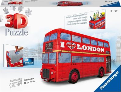 Ravensburger 3D Puzzle London Bus 12534 - 216 Teile, Das berühmte Fahrzeug, Deko