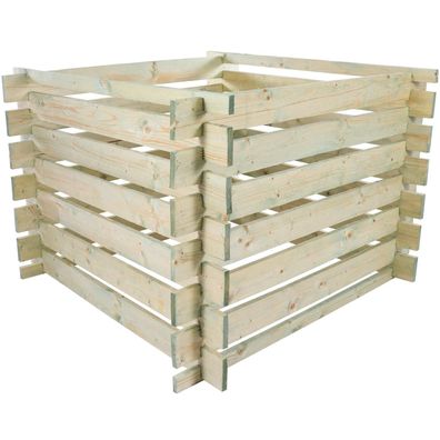P24® Komposter aus Holz 100x100x70cm, 480l Fassungsvermögen, Stecksystem