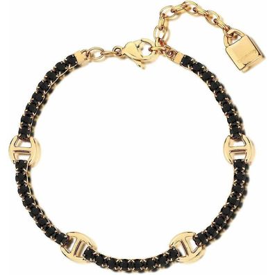 Shiny gold-plated bracelet with black zircons Desideri BEI079