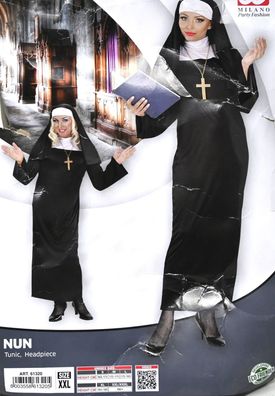 Widmann - Kostüm Nonne, Tunika und Kopfbedeckung, Kloster, Geistliche, Größe XXL