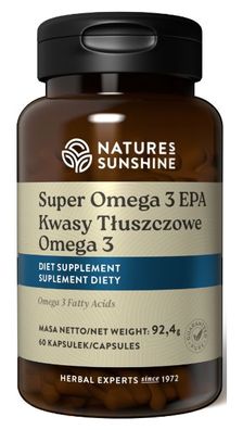 Nature's Sunshine Super Omega 3 EPA, DHA Fischöl-Kapseln Ungesättigte 60 Kapseln